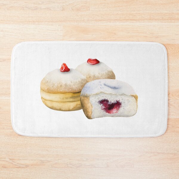 Item preview, Delicious watercolor Hanukkah donuts for stickers, prints, magnets, t shirts designed and sold by Elena Malgina.