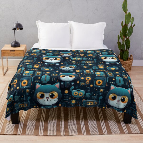 Item preview, A robot cat with adorable, animated circuit patterns on its fur #6 designed and sold by PSKStudio.