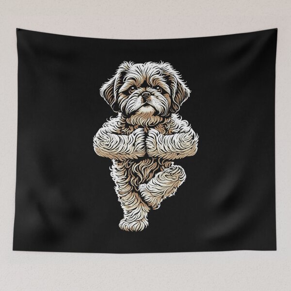 Item preview, Shih Tzu Yoga Dog Puppy Funny Dogs Tree Pose Vrikshasana designed and sold by GrandeDuc.