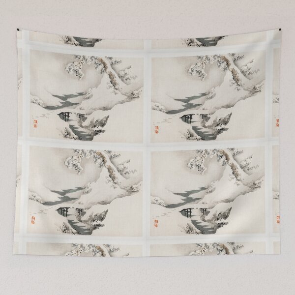 Item preview, Snowscape Japanese vintage painting designed and sold by stripedcarpet.