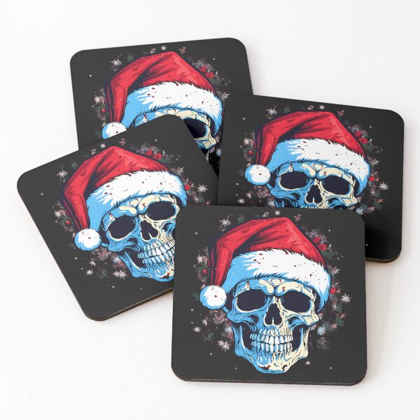 Item preview, A skull with Santa Claus’s hat designed and sold by Linework Studio.