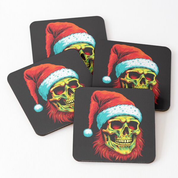 Item preview, A skull with Santa Claus’s hat designed and sold by Linework Studio.