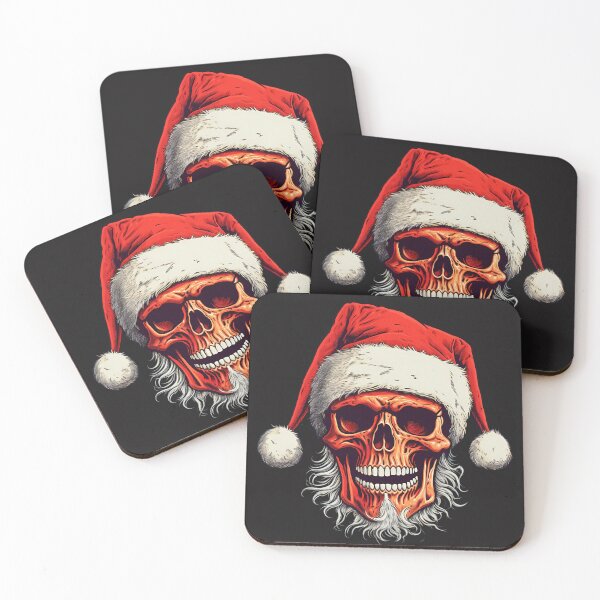 Item preview, A skull with Santa Claus’s hat designed and sold by Linework Studio.