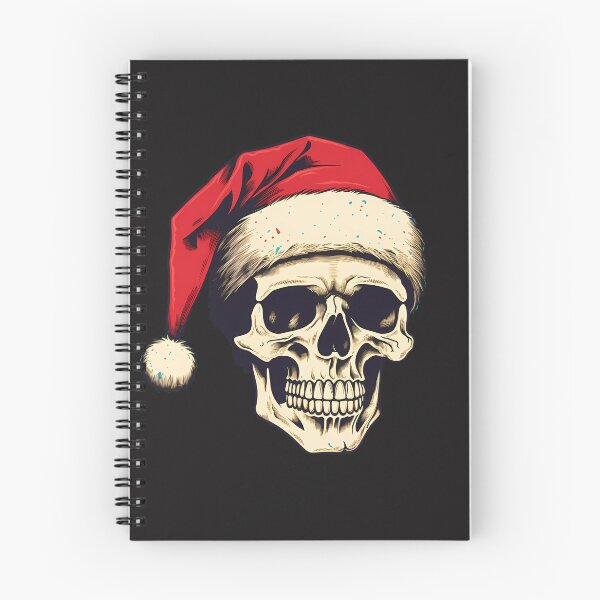 Item preview, A skull with Santa Claus’s hat designed and sold by Linework Studio.