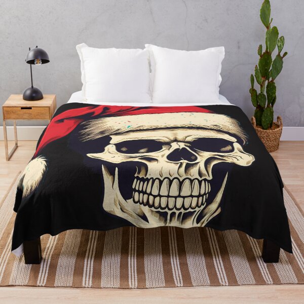 Item preview, A skull with Santa Claus’s hat designed and sold by Linework Studio.