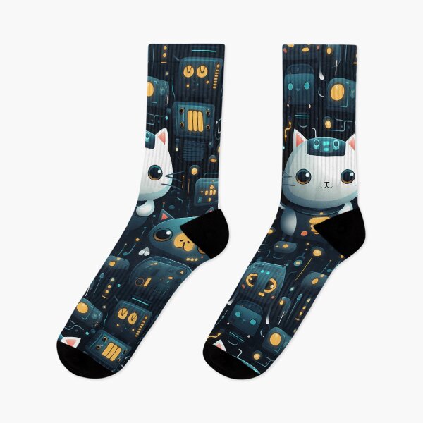 Item preview, A robot cat with adorable, animated circuit patterns on its fur #8 designed and sold by PSKStudio.