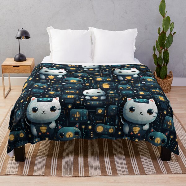 Item preview, A robot cat with adorable, animated circuit patterns on its fur #8 designed and sold by PSKStudio.