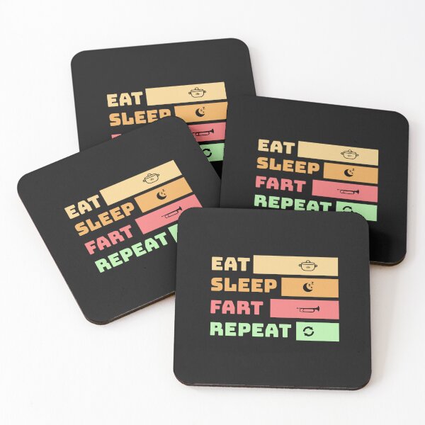 Item preview, Eat sleep fart repeat, design with funny saying in English designed and sold by Pflugart.