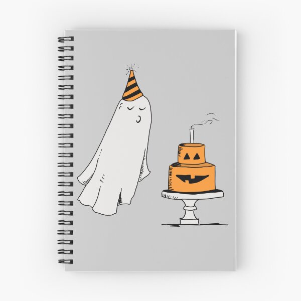 Item preview, Halloween ghost blowing out a pumpkin birthday cake designed and sold by adesignworld.