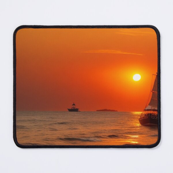 Item preview, boats in the sea during sundown designed and sold by mikaws.
