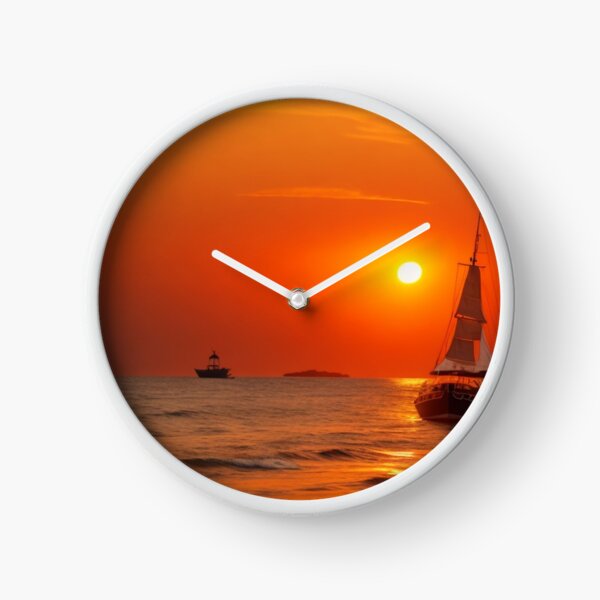 Item preview, boats in the sea during sundown designed and sold by mikaws.