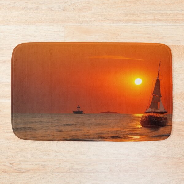 Item preview, boats in the sea during sundown designed and sold by mikaws.