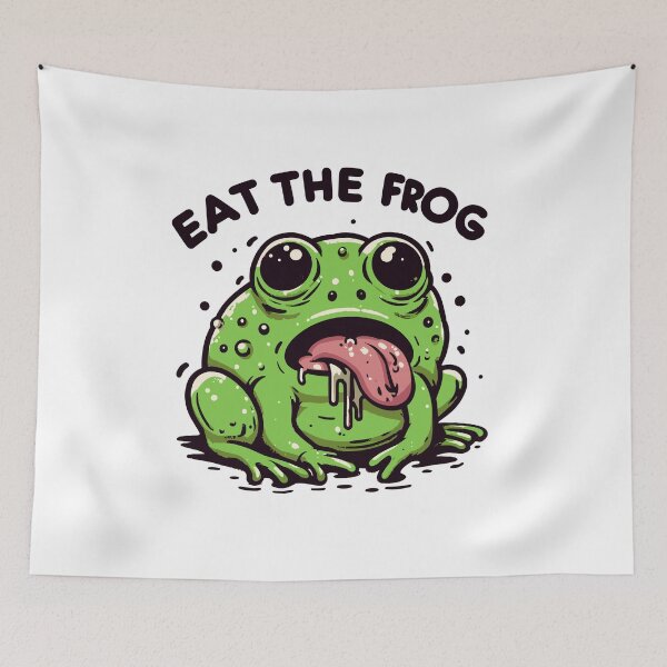 Item preview, Eat the frog designed and sold by TomFrontierArt.