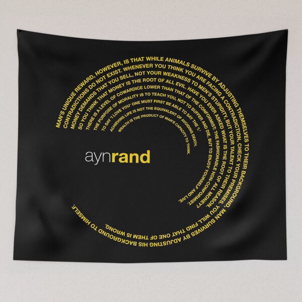 Item preview, Ayn Rand famous quotes poster [gold] designed and sold by CMYKStudio.