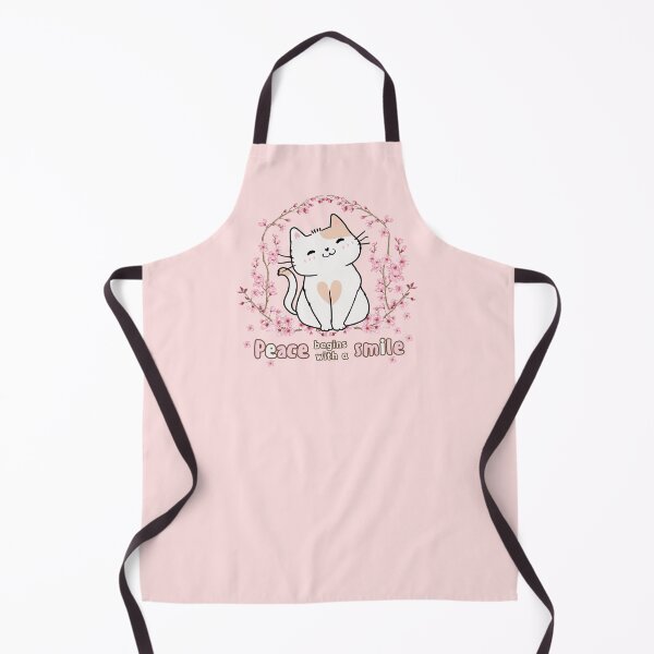 Item preview, Peace Begins with a Smile with Sakura Cat designed and sold by Mika2525-smile.