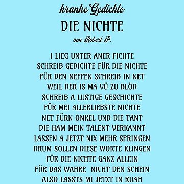 Sticker mit "Die Nichte, Design aus dem Zyklus kranke Gedichte auf