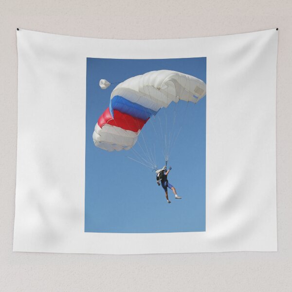 Item preview, extreme sport parachutist on blue sky  designed and sold by goceris.