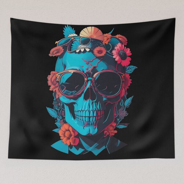 Item preview, Amazing Skull Design in modern rock style designed and sold by KlaudiDesignArt.