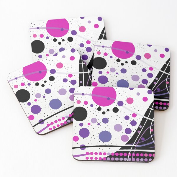 Item preview, Elegance in Abstraction: Black and Purple Design with Sleek Lines and Polka Dots designed and sold by PaintbrushPlace.