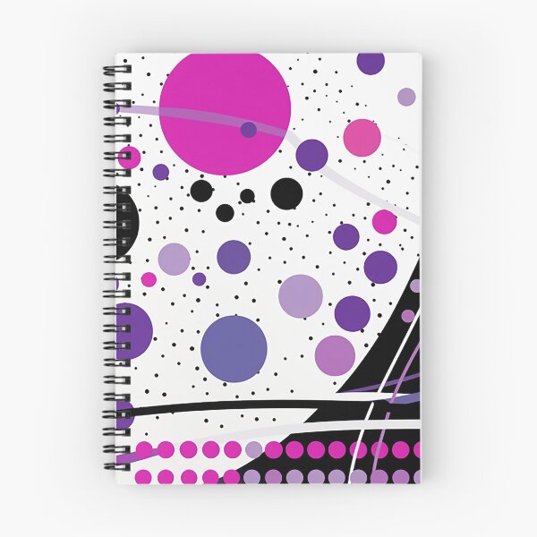 Item preview, Elegance in Abstraction: Black and Purple Design with Sleek Lines and Polka Dots designed and sold by PaintbrushPlace.