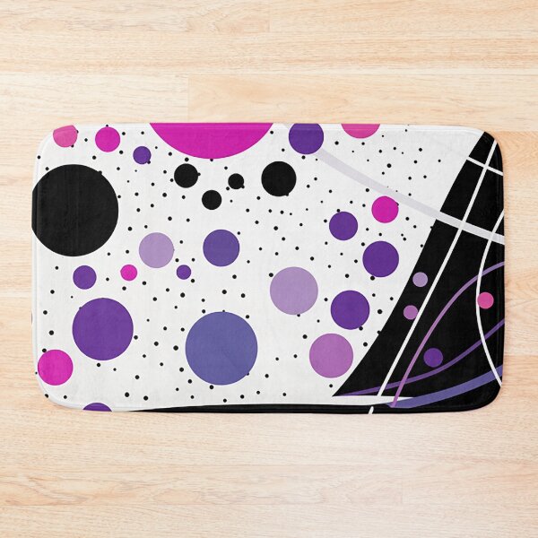 Item preview, Elegance in Abstraction: Black and Purple Design with Sleek Lines and Polka Dots designed and sold by PaintbrushPlace.