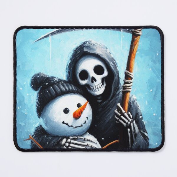 Item preview, Smiling grim reaper hugging a snowman designed and sold by Andreja's shop.