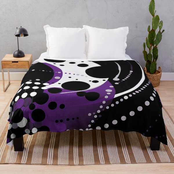 Item preview, Refined Harmony: Subtle Polka Dots and Abstract Lines in Black and Purple designed and sold by PaintbrushPlace.