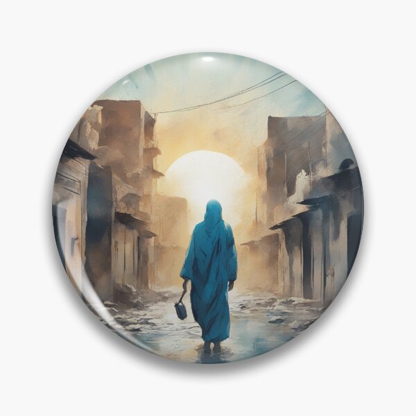 Item preview, Woman walking in Palestine hope sun rise burkha designed and sold by Meena-tta.