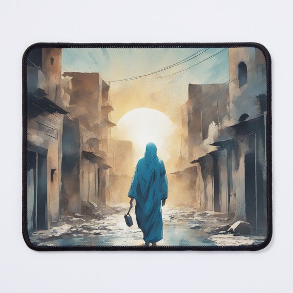 Item preview, Woman walking in Palestine hope sun rise burkha designed and sold by Meena-tta.