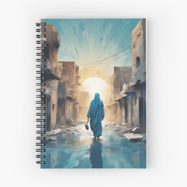 Item preview, Woman walking in Palestine hope sun rise burkha designed and sold by Meena-tta.