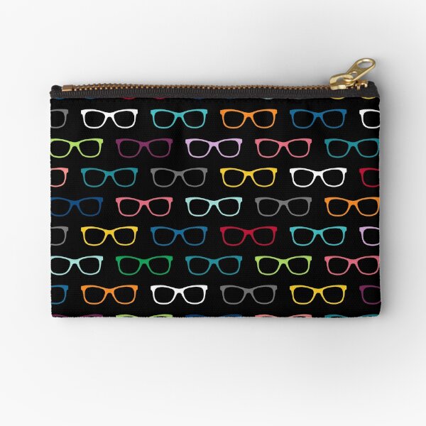 Colorful Hipster Eyeglasses Pattern Zipper Pouch