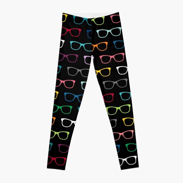 Colorful Hipster Eyeglasses Pattern Leggings