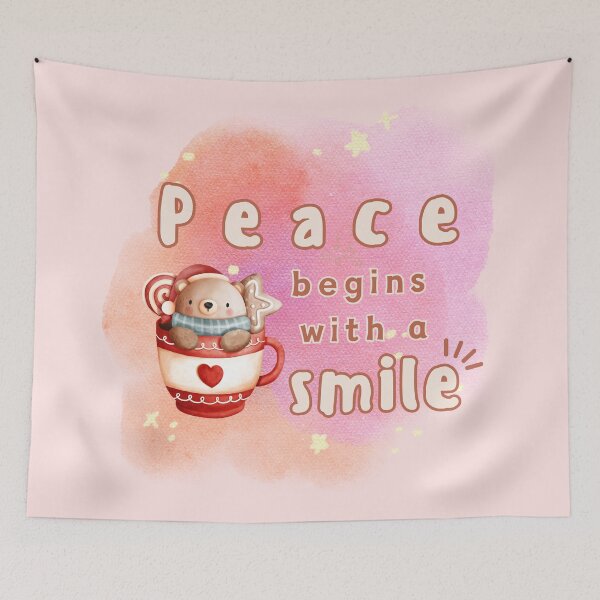 Item preview, Peace Begins with a Smile, bear in winter designed and sold by Mika2525-smile.
