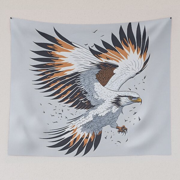 Item preview, "The vector art logo of a soaring falcon captures the majestic grace of this magnificent bird, with its outstretched wings and sharp, determined gaze." designed and sold by Best-Art-32.
