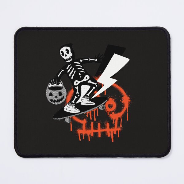 Item preview, Halloween skeleton skater trick or treat spray paint skull lightening designed and sold by VieBelieve.