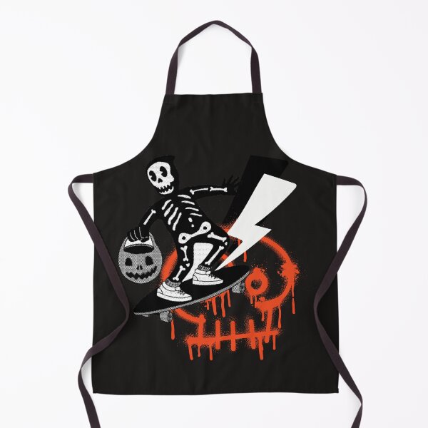 Item preview, Halloween skeleton skater trick or treat spray paint skull lightening designed and sold by VieBelieve.