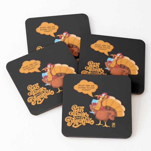 Item preview, Eat, Drink and be Thankful - happy thanksgiving day - funny design designed and sold by ArtProjectShop.