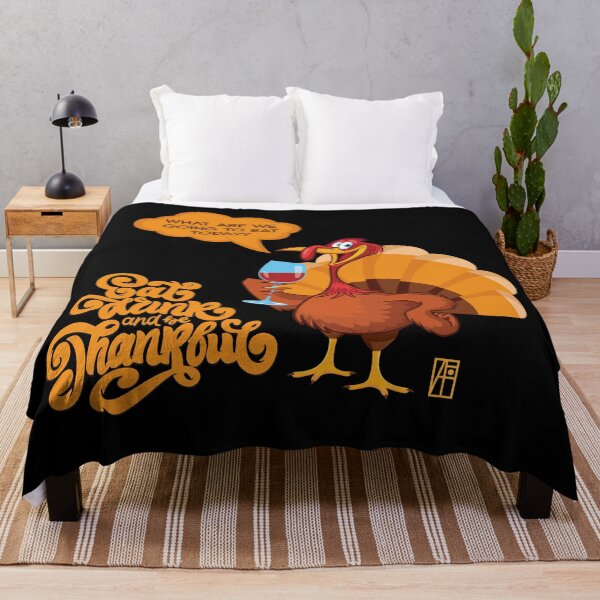 Item preview, Eat, Drink and be Thankful - happy thanksgiving day - funny design designed and sold by ArtProjectShop.