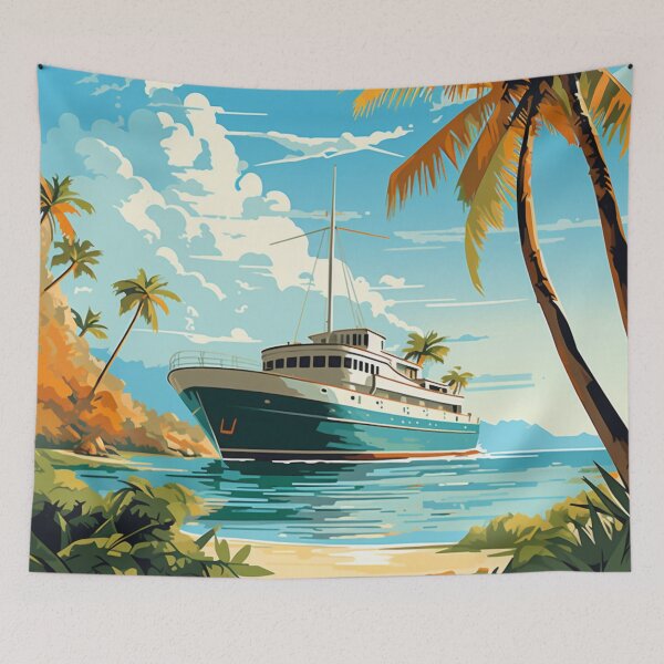 Item preview, A Vintage Travel Illustration of the Bahamas - Caribbean  designed and sold by GoodOldVintage.