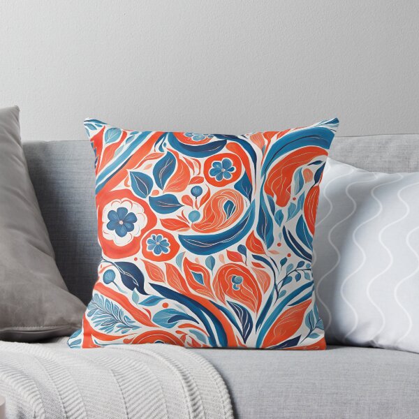 Item preview, Gouache Red Blue Flower Pattern. designed and sold by ARichArts.