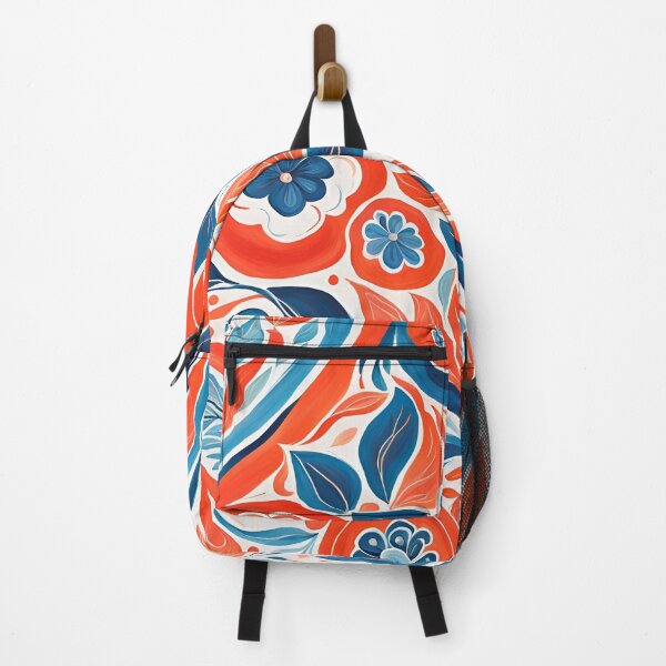 Item preview, Gouache Red Blue Flower Pattern. designed and sold by ARichArts.
