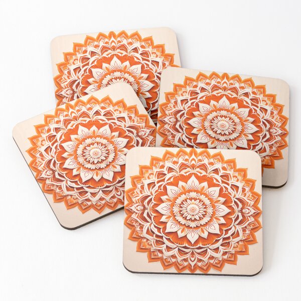 Item preview, Sacred Circles: Vibrant Orange Mandala Pattern designed and sold by Cat-Wave-Dream.