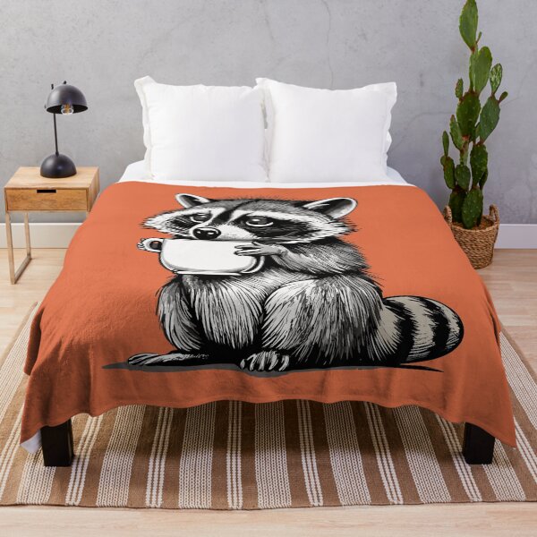 Item preview, Cute raccoon drinking coffee designed and sold by phytic.