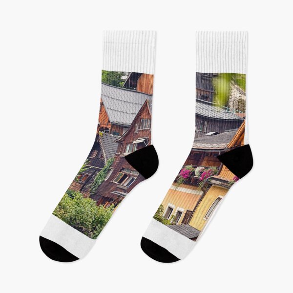 Item preview, Old wooden houses Hallstatt village in Austria designed and sold by goceris.