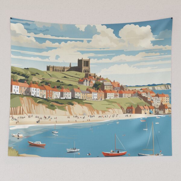 Item preview, A Vintage Travel Illustration of Whitby - England  designed and sold by GoodOldVintage.