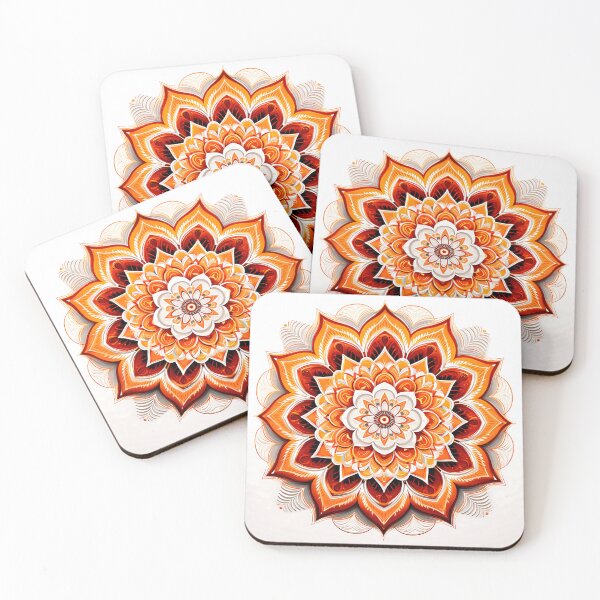 Item preview, Vibrant Orange Mandala: A Spiritual Tapestry of Harmony designed and sold by Cat-Wave-Dream.