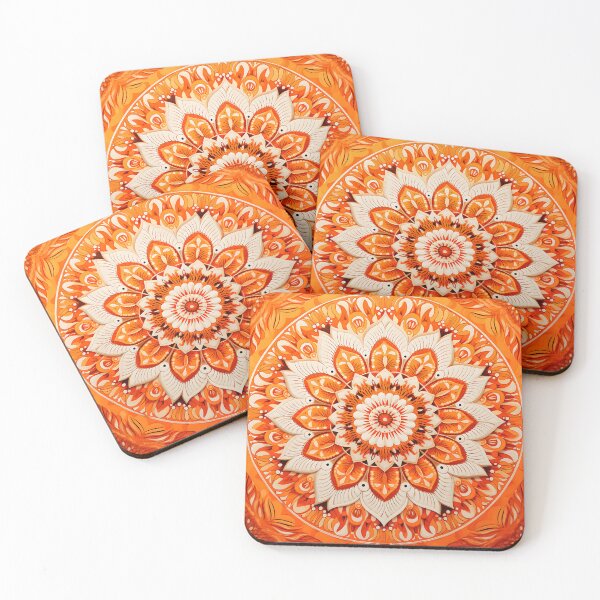 Item preview, Sacred Harmony: The Orange Mandala Pattern designed and sold by Cat-Wave-Dream.
