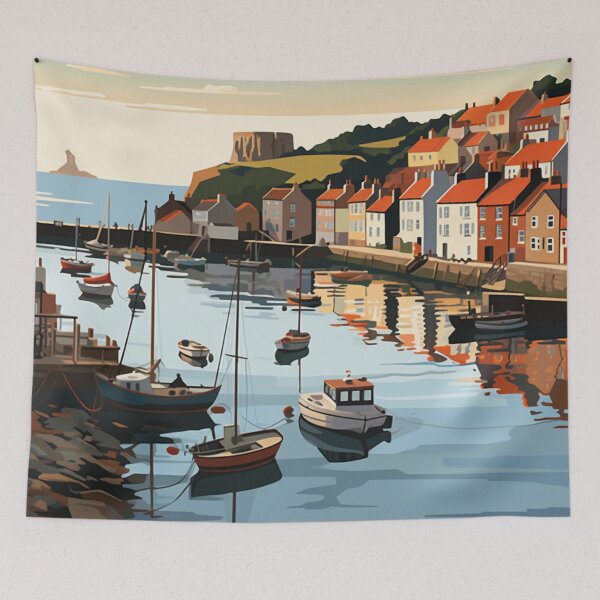 Item preview, A Vintage Travel Illustration of Whitby - England  designed and sold by GoodOldVintage.