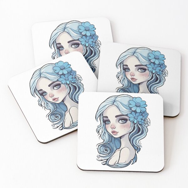 Item preview, Blue flower girl designed and sold by whiterabbitw.