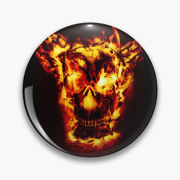 Item preview, Skeleton face with flames designed and sold by MegsSD.